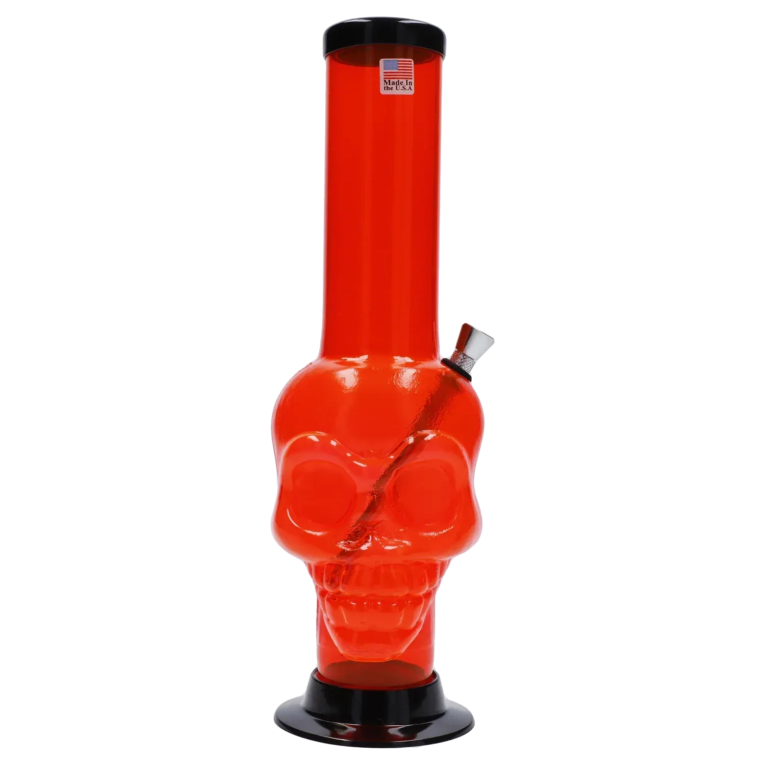 JM Plastics Large Skull Base with Carb Hole Acrylic Water Pipe - 12 in.