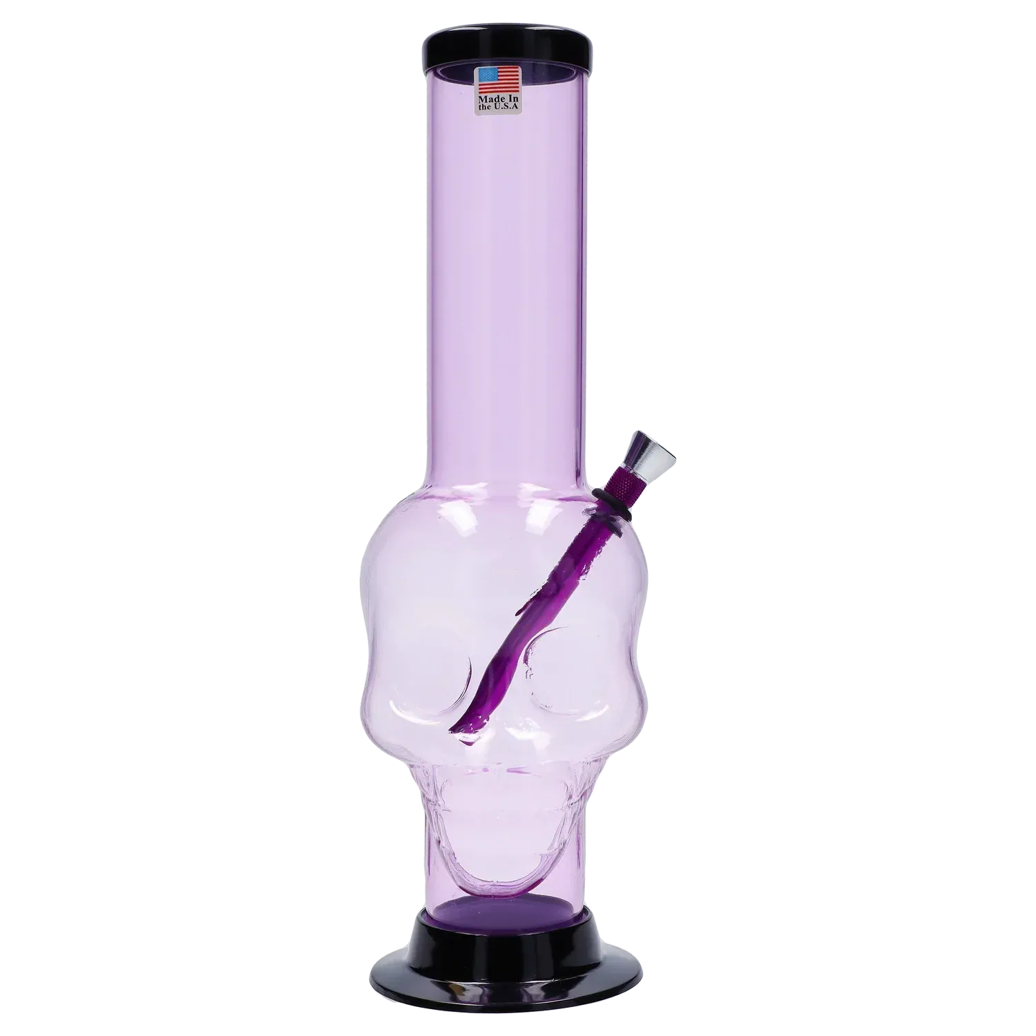 JM Plastics Large Skull Base with Carb Hole Acrylic Water Pipe - 12 in.