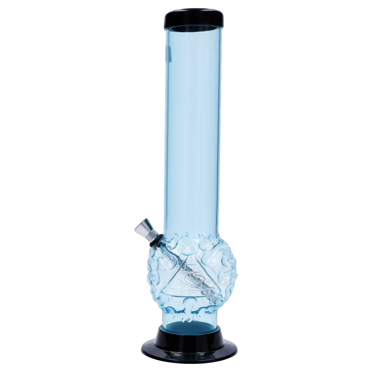 JM Plastics Evil Eye Pyramid Bubble Base Acrylic Water Pipe - 12 in.
