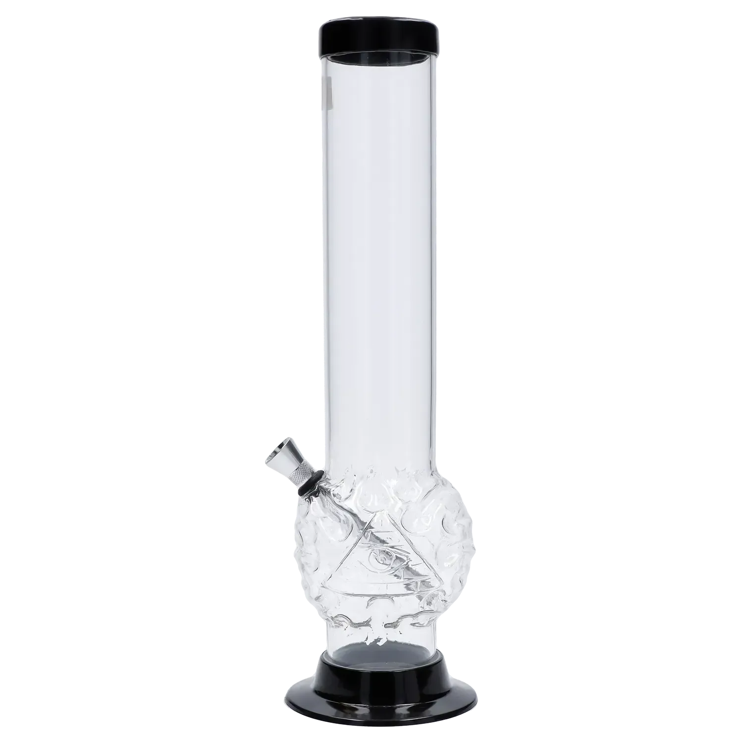 JM Plastics Evil Eye Pyramid Bubble Base Acrylic Water Pipe - 12 in.