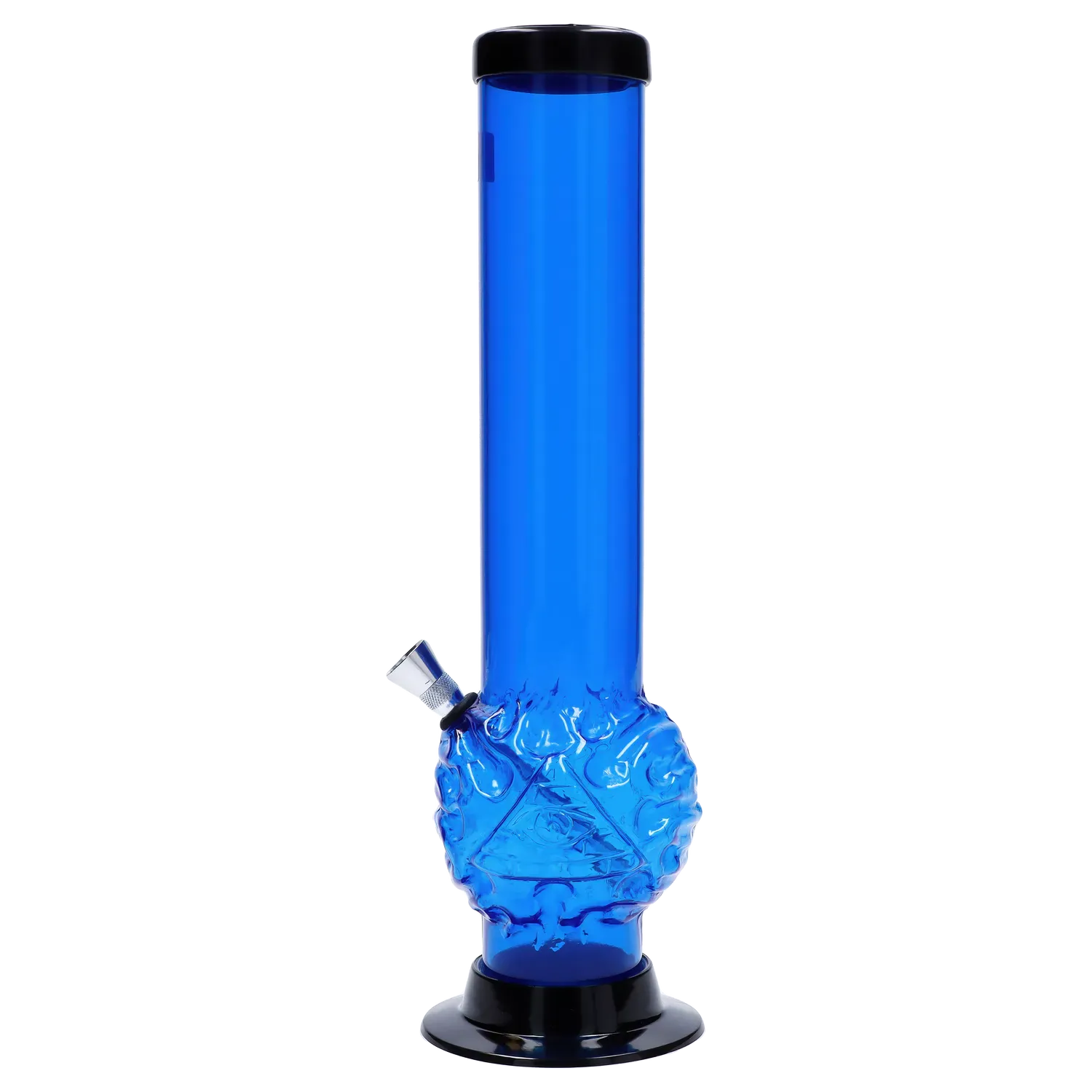 JM Plastics Evil Eye Pyramid Bubble Base Acrylic Water Pipe - 12 in.