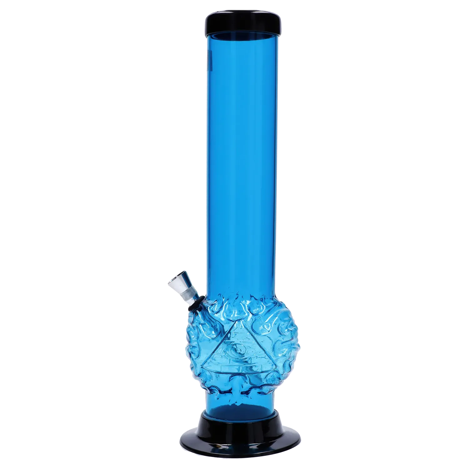 JM Plastics Evil Eye Pyramid Bubble Base Acrylic Water Pipe - 12 in.