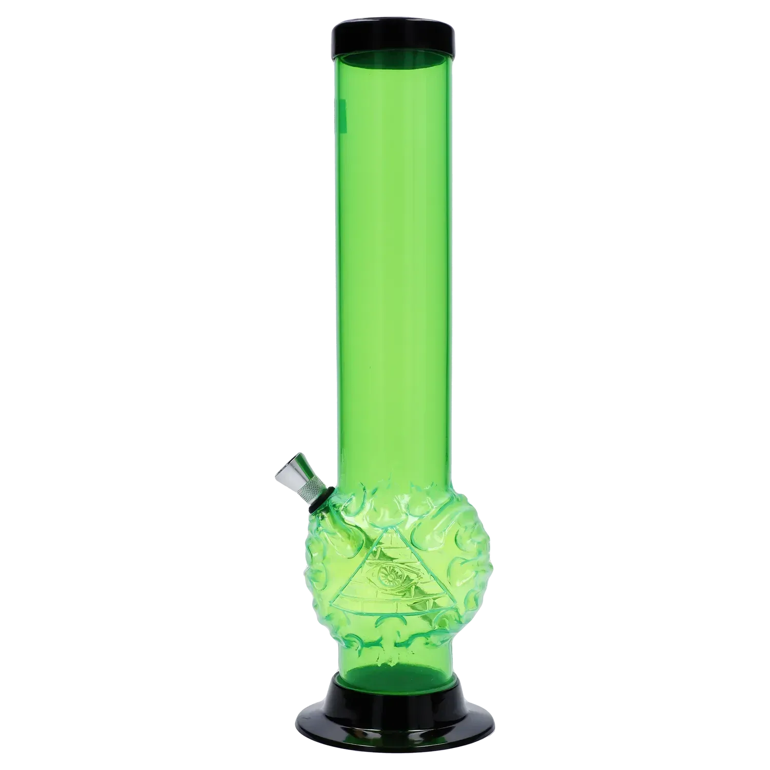 JM Plastics Evil Eye Pyramid Bubble Base Acrylic Water Pipe - 12 in.