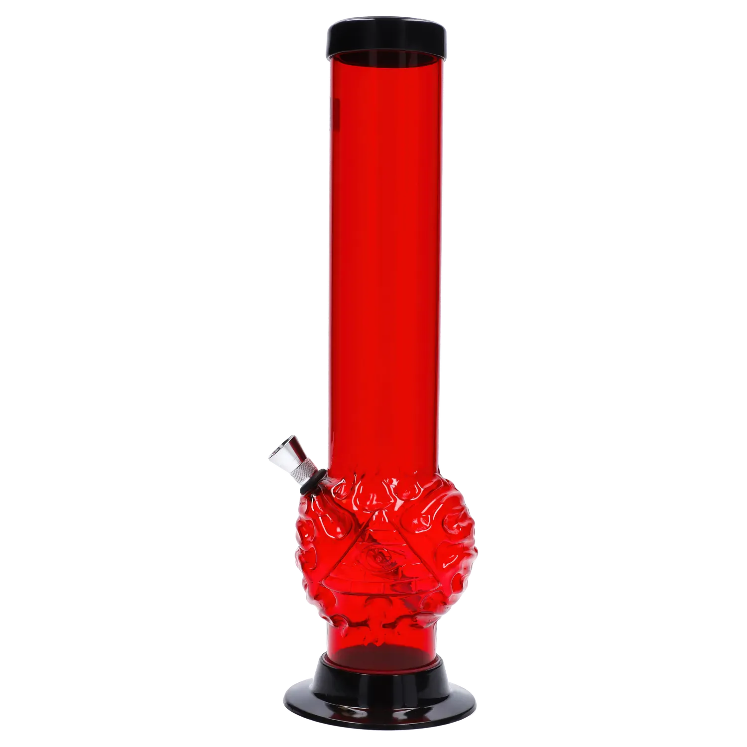 JM Plastics Evil Eye Pyramid Bubble Base Acrylic Water Pipe - 12 in.