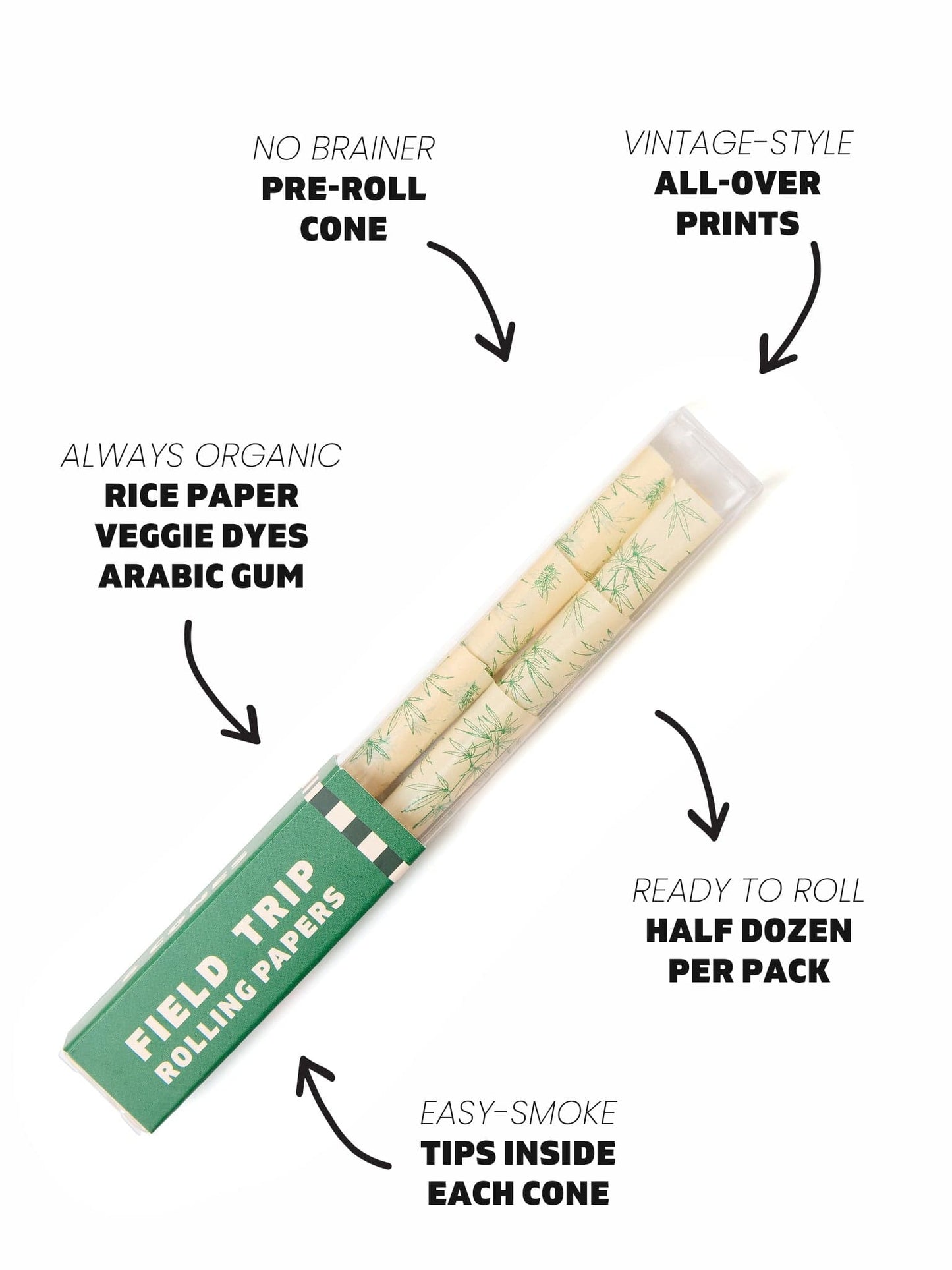 Field Trip Rolling Papers Botanical Pre-Roll Cones