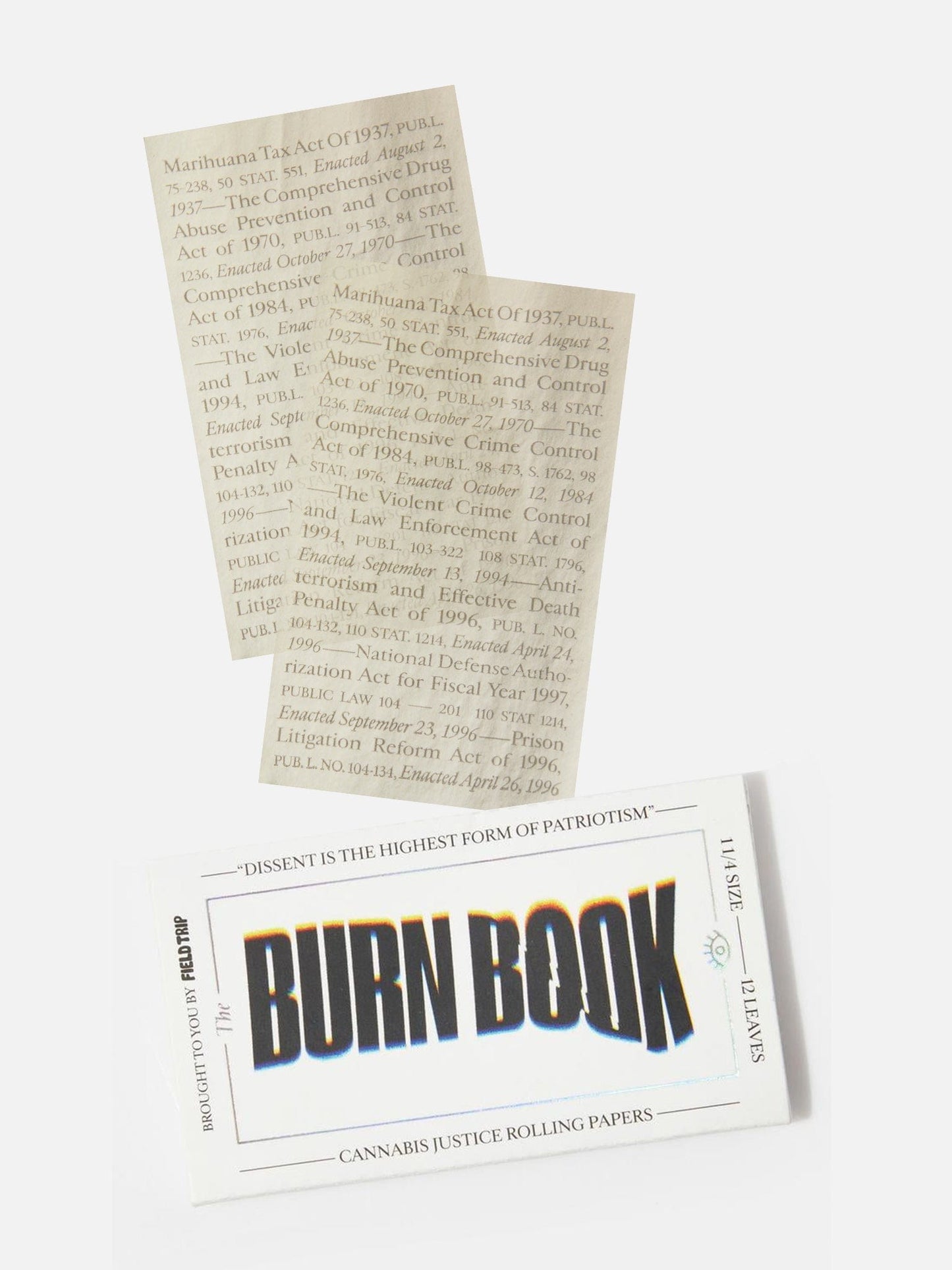 Field Trip Rolling Papers Field Trip x Last Prisoner Project Burn Book Rolling Papers