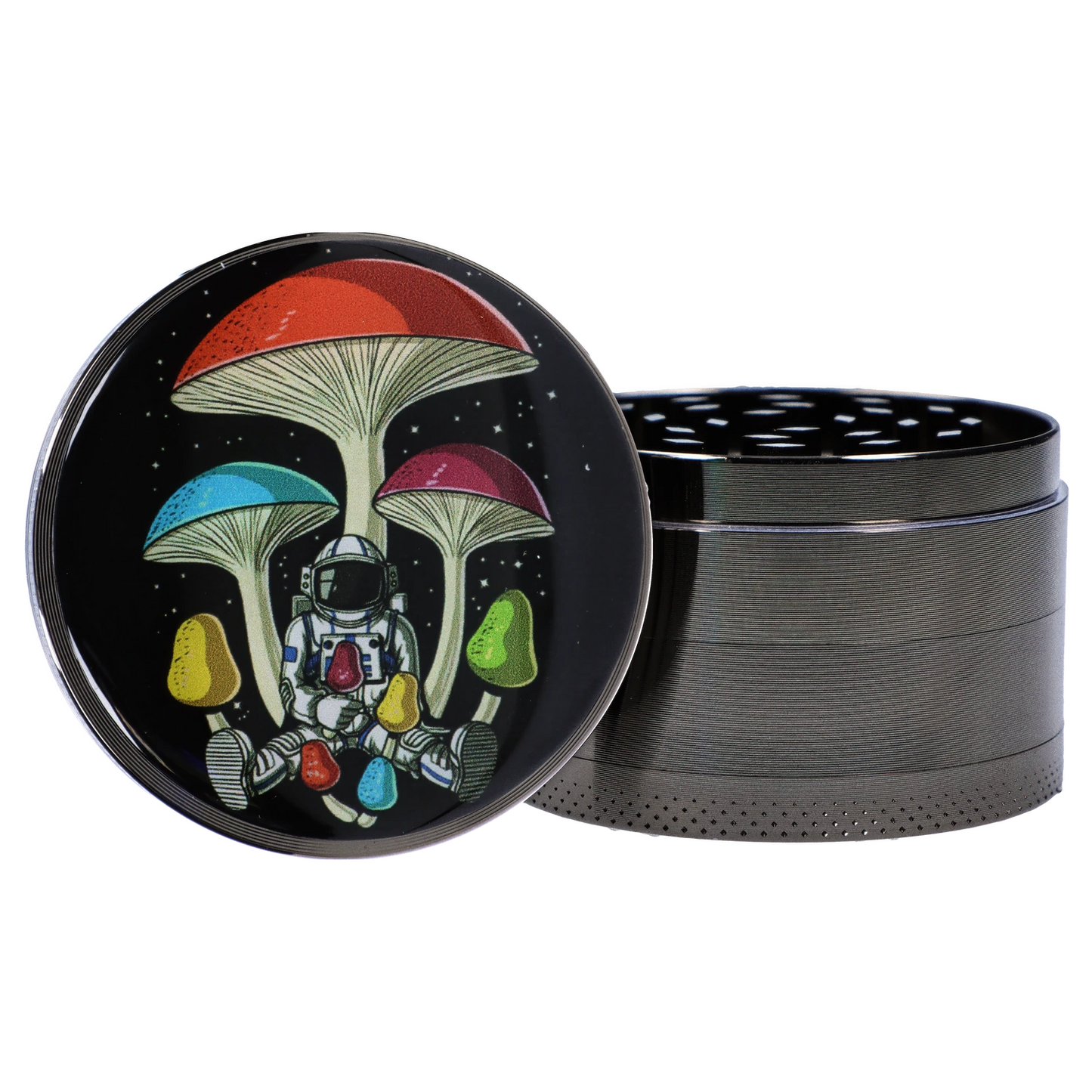 63mm Chrome with Tiny Glowing Mushrooms Grinder
