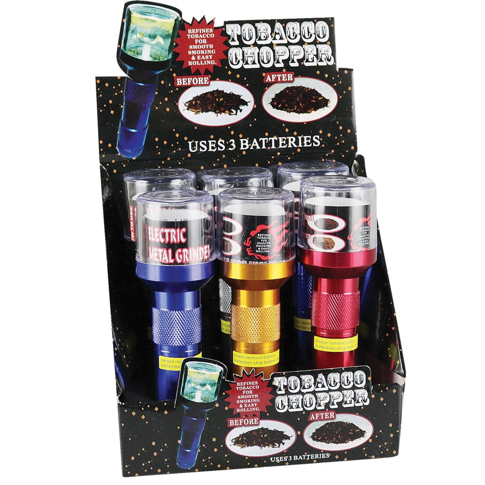 Tobacco Chopper 6 PC DISPLAY - Handheld Electric Grinder - 5.75 Inches