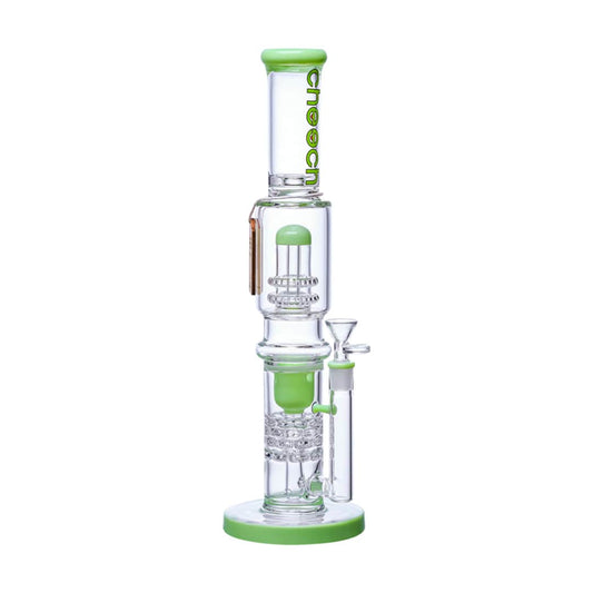 Cheech Glass Bong Green 16" Shower Head Recycler Water Pipe