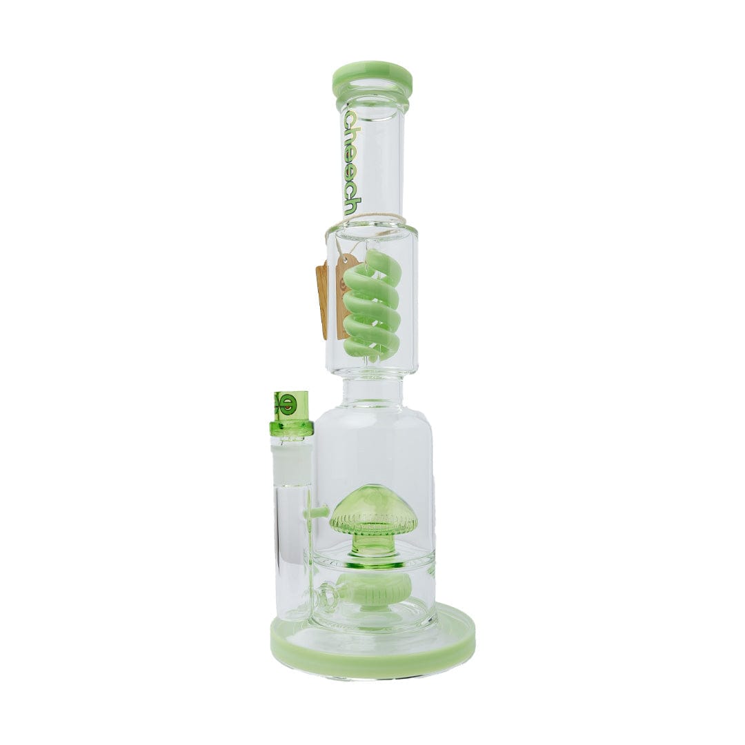 Cheech Glass Bong Green 15.5" Triple Threat Water Pipe