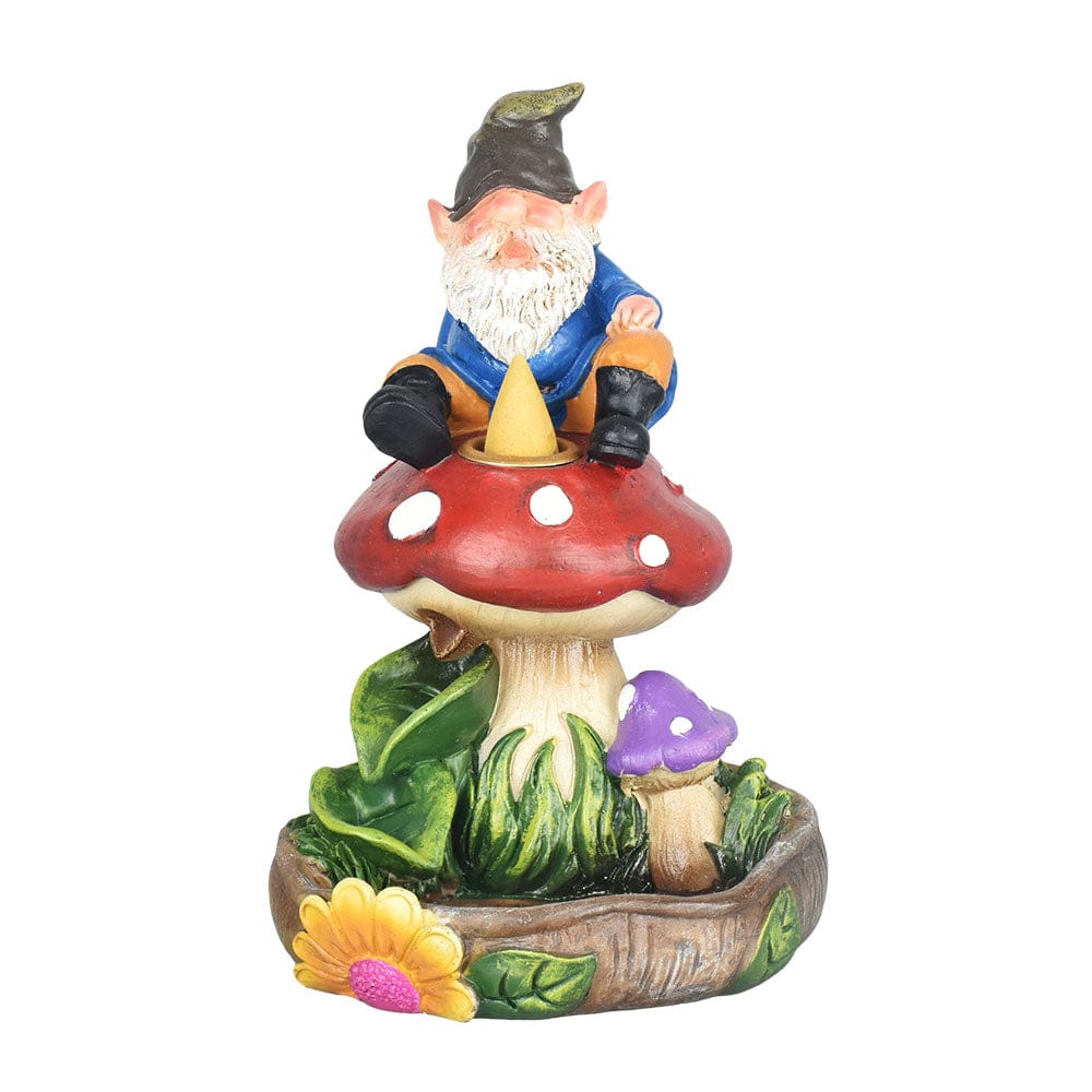 Daily High Club Home Decor Gnome On A Mushroom Backflow Incense Burner