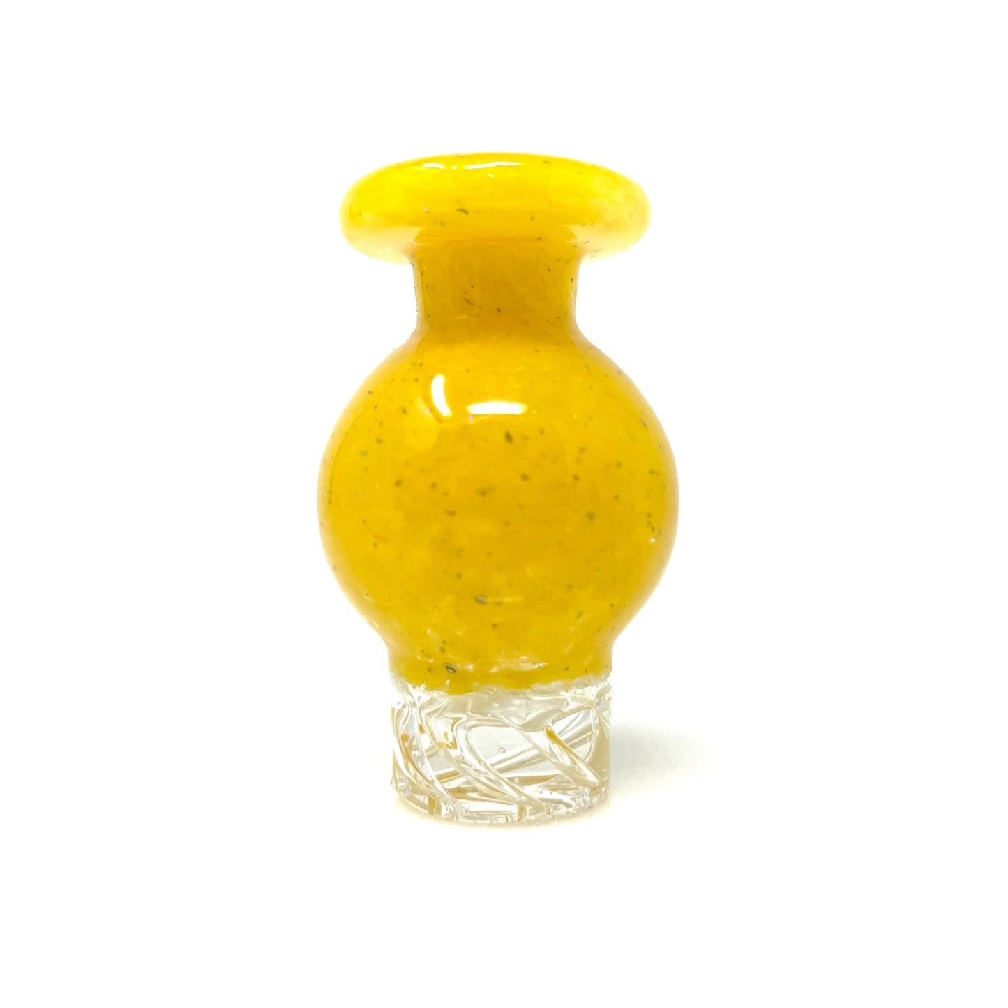 AFM Smoke Carb Cap Golden Yellow Dot Turbo Glass Spinner Carb Cap + 2 Pearls