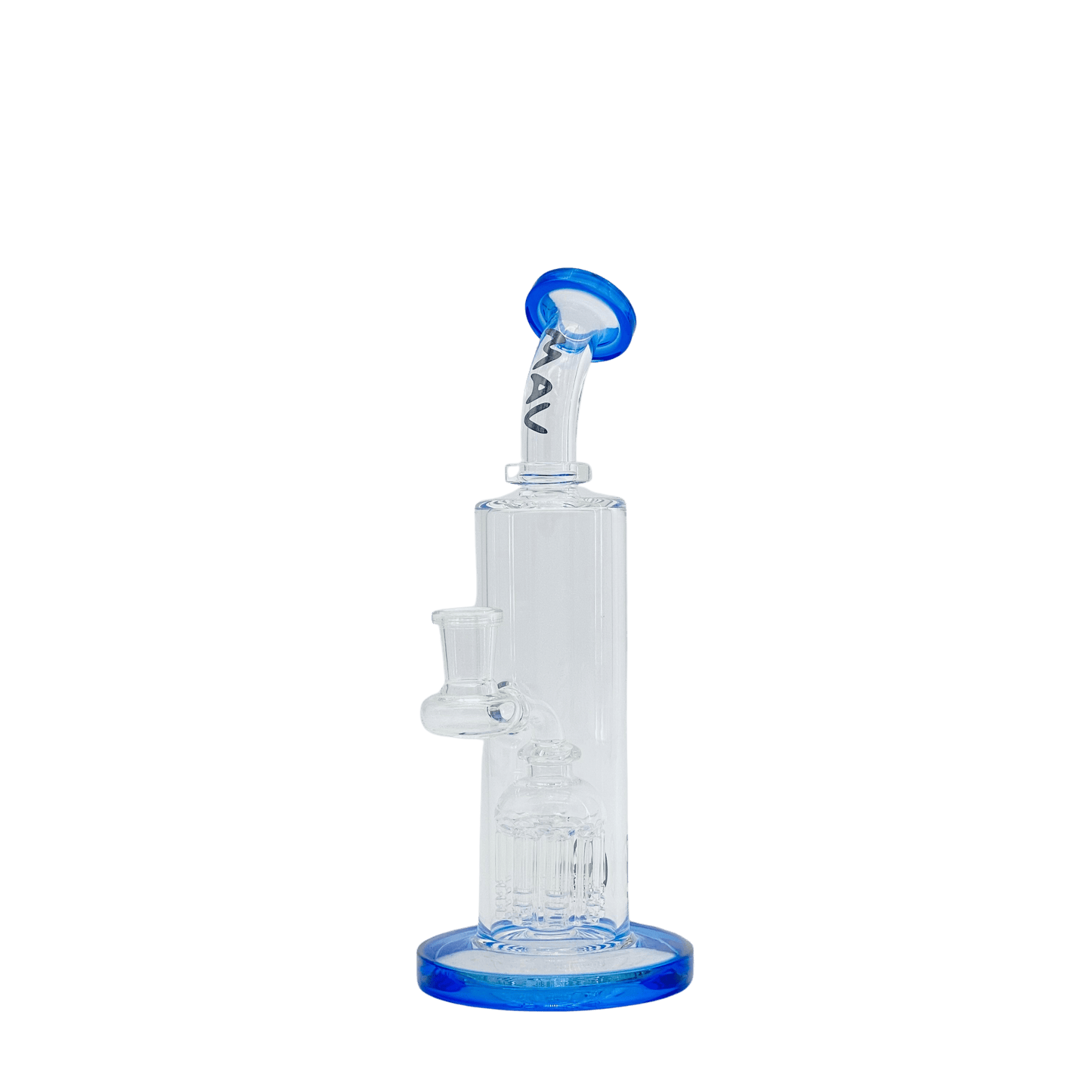 MAV Glass Dab Rig blue Bent Neck 8-Arm Tree Bay Rig