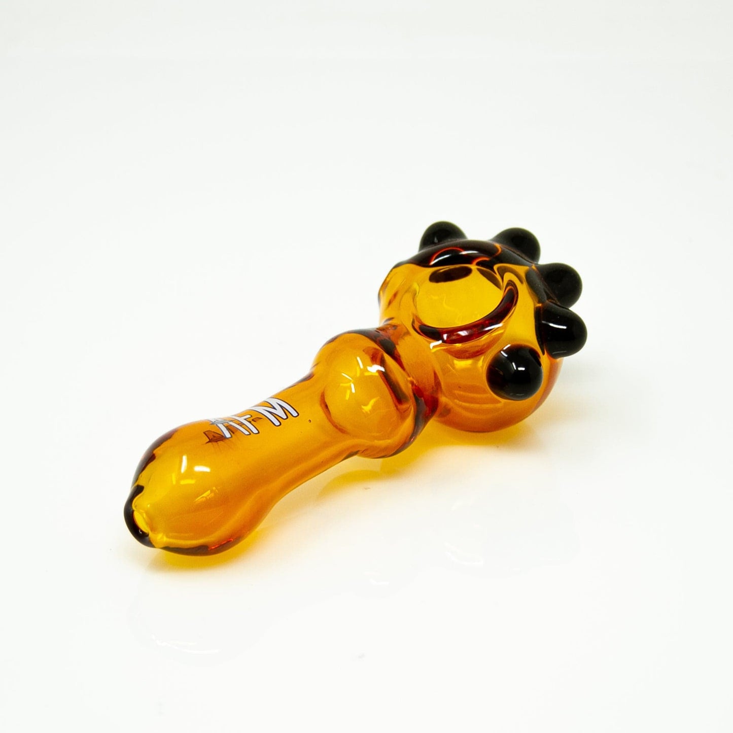 AFM Smoke Hand Pipe Orange 4" AFM Spikey Color Glass Hand Pipe