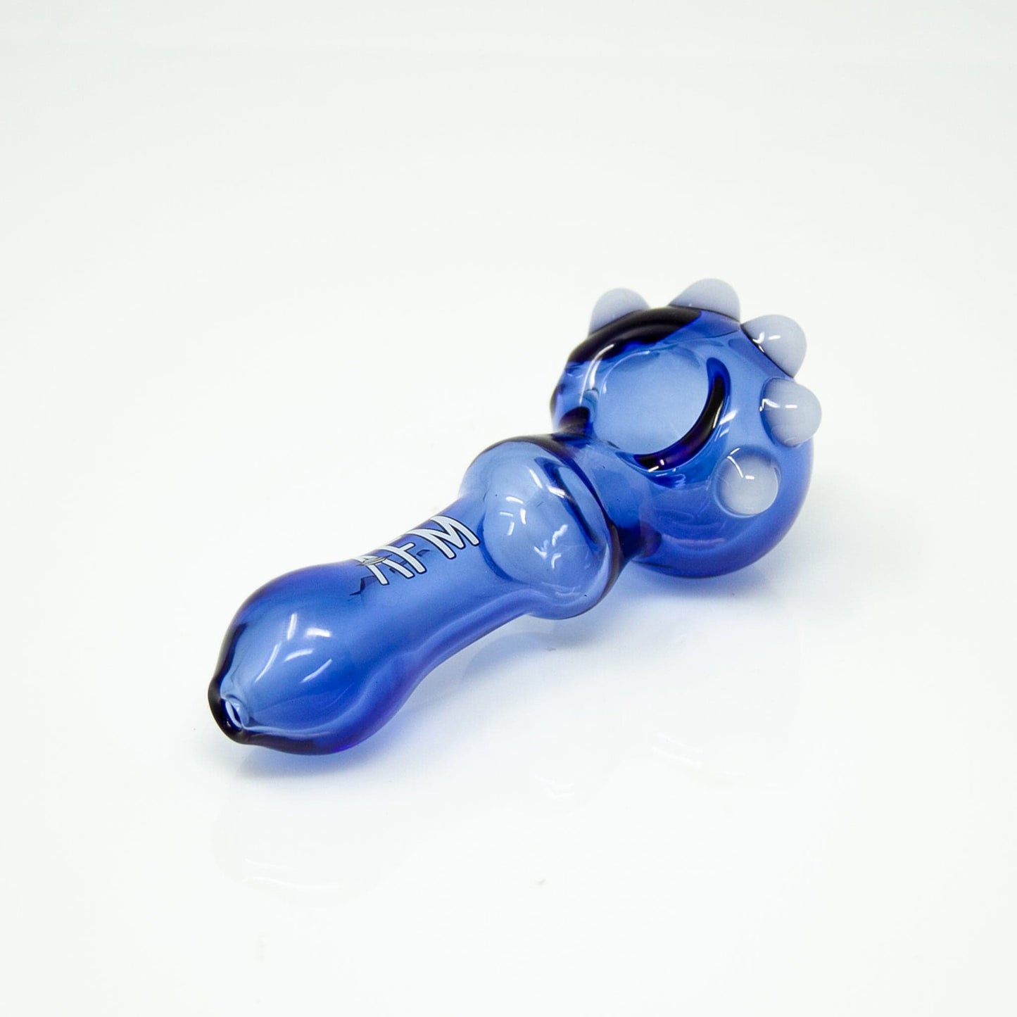 AFM Smoke Hand Pipe Ink Blue 4" AFM Spikey Color Glass Hand Pipe