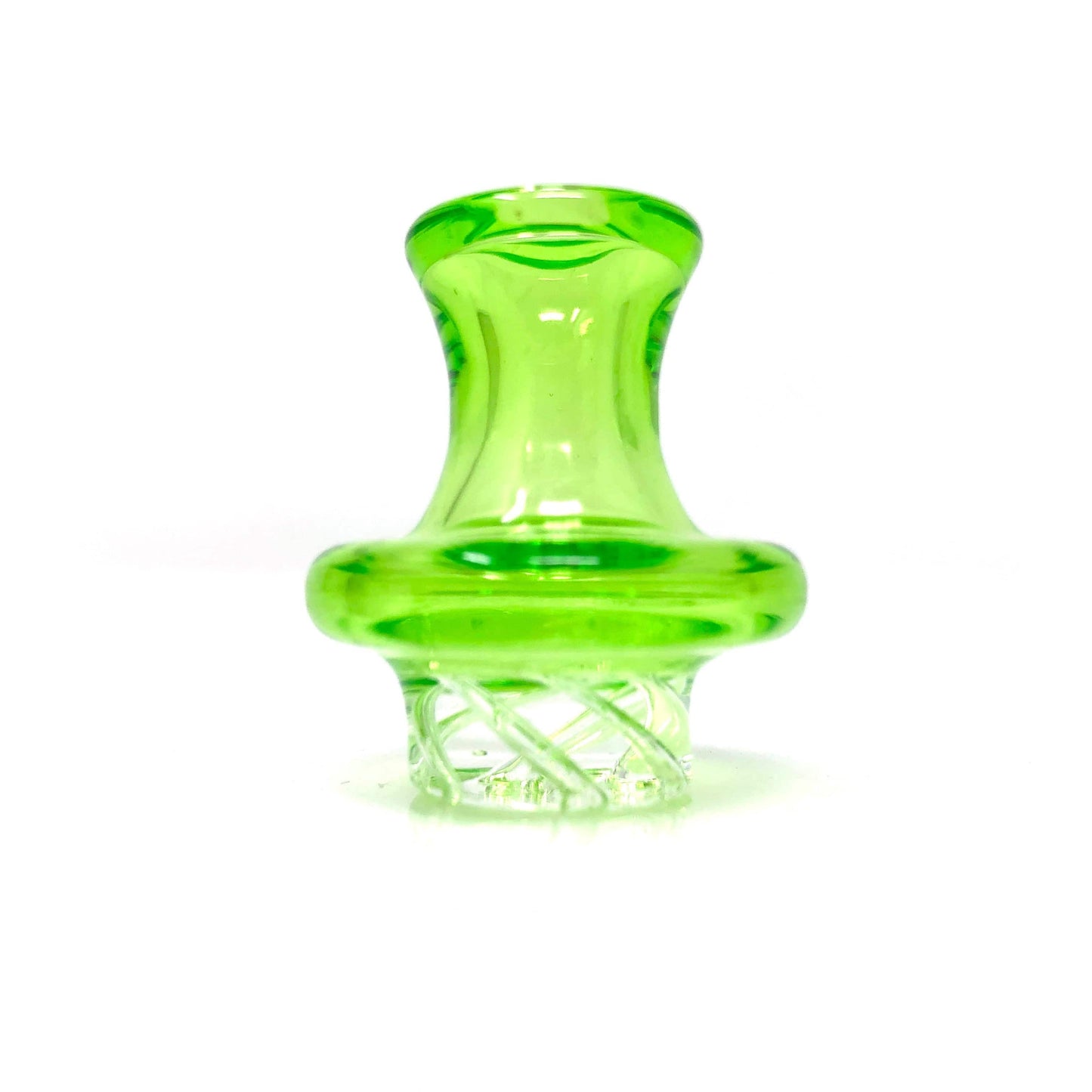 AFM Smoke Carb Cap Lime Color Turbo Spinner Glass Carb Cap + 2 Pearls
