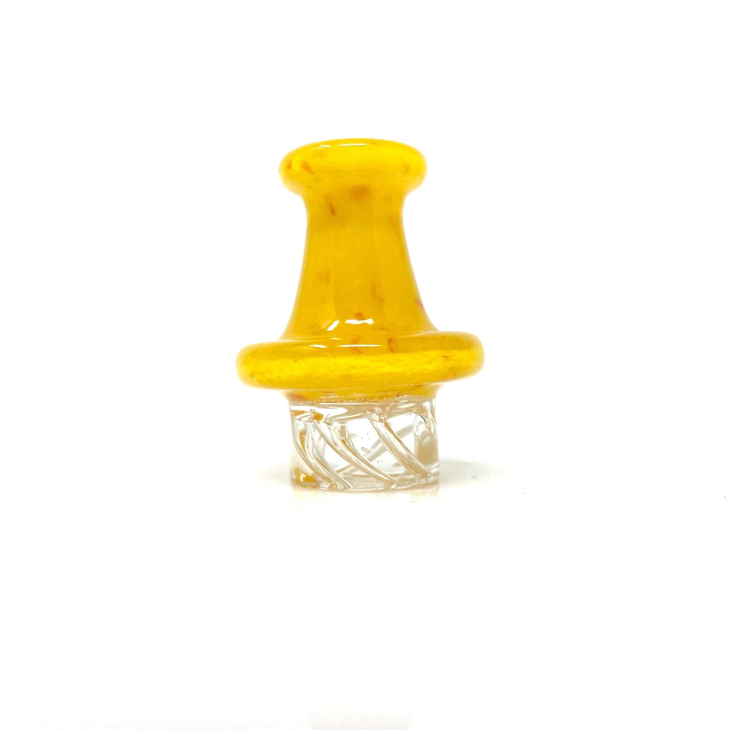 AFM Smoke Carb Cap Golden Yellow AFM Color Dot Turbo Glass Spinner Carb Cap + 2 Pearls