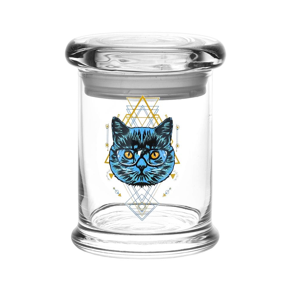 Pulsar Stash Jar Medium | 1/3 Ounce 420 Jars Pop Top | Sacred Cat