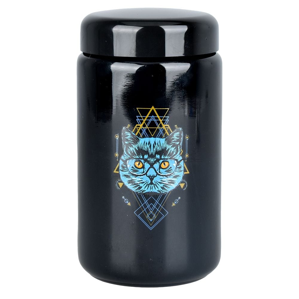 Pulsar Stash Jar Extra Large | 1 Ounce 420 Jars UV Screw Top | Sacred Cat