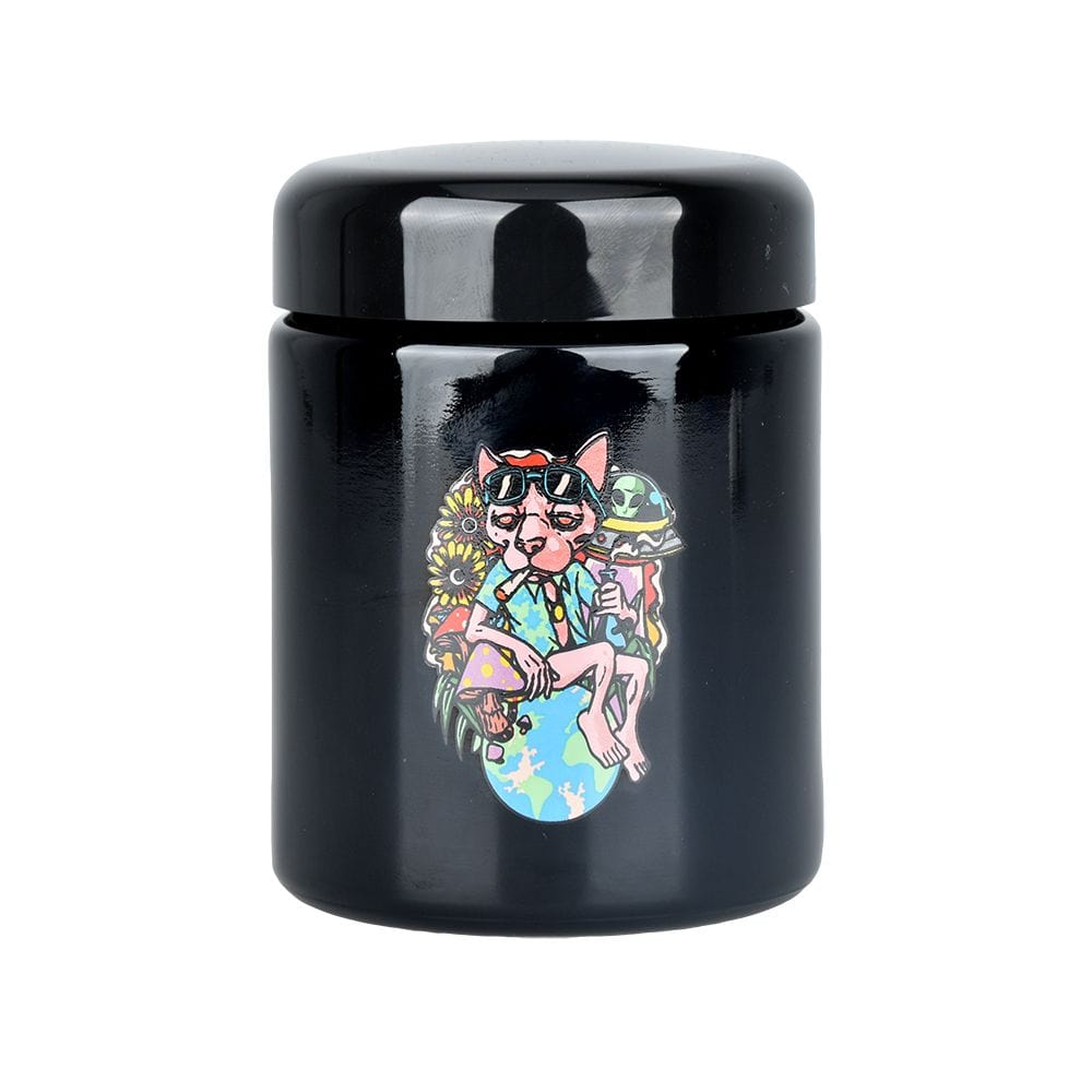 Pulsar Stash Jar Large | 1/2 Ounce 420 Jars UV Screw Top | Chill Cat