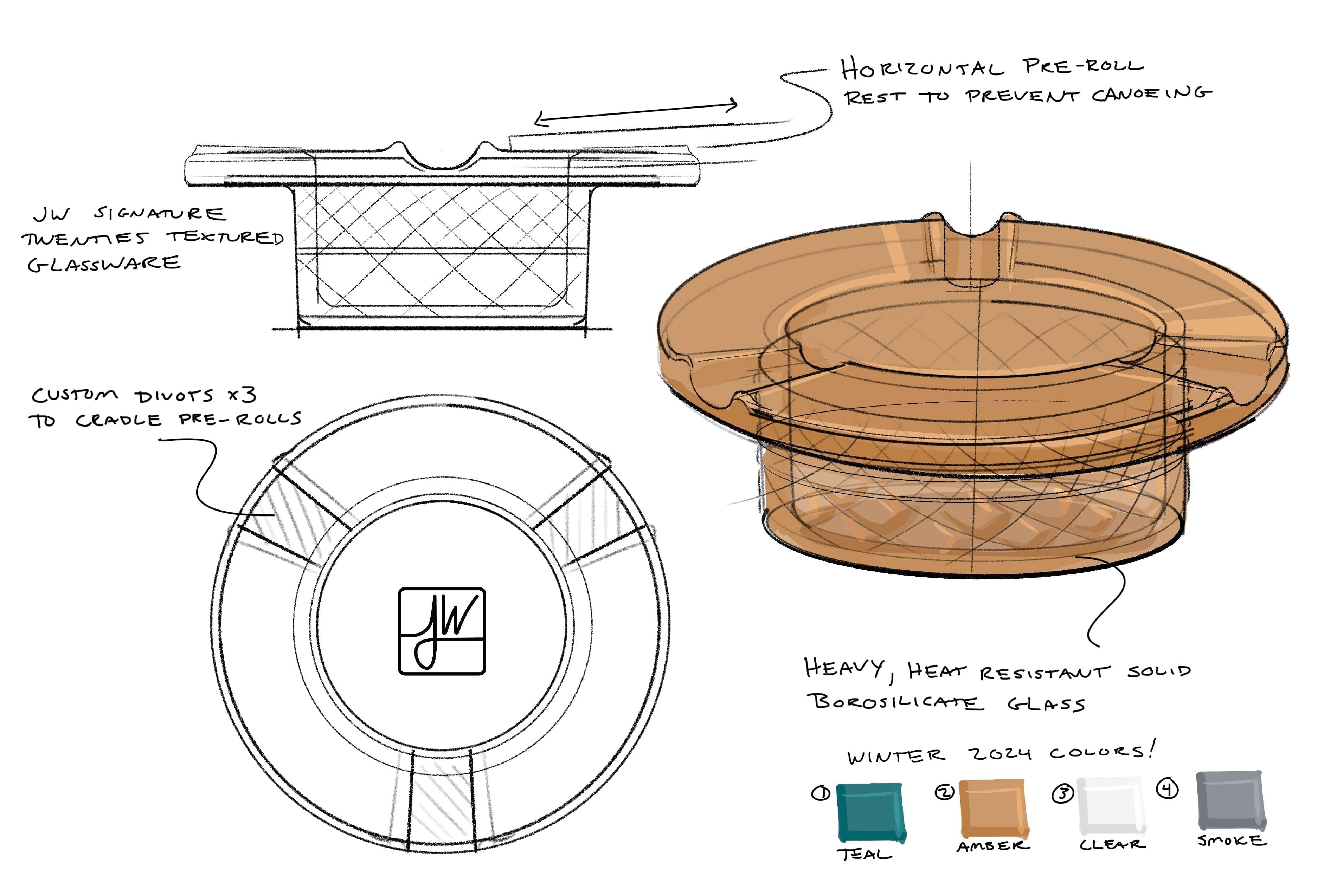 Twenties Collection Ashtray | Cobalt