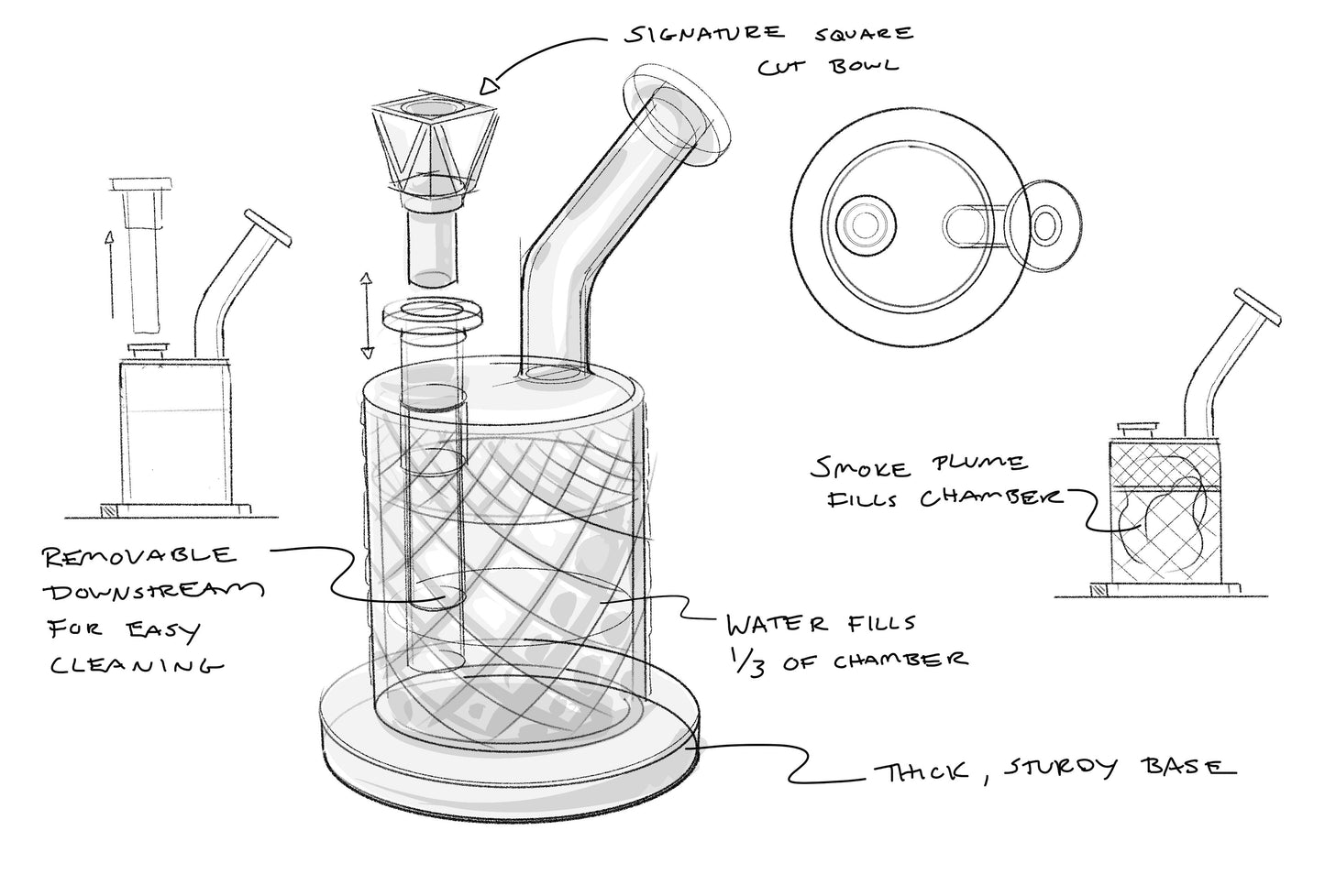 Twenties Collection Water Pipe | Pink