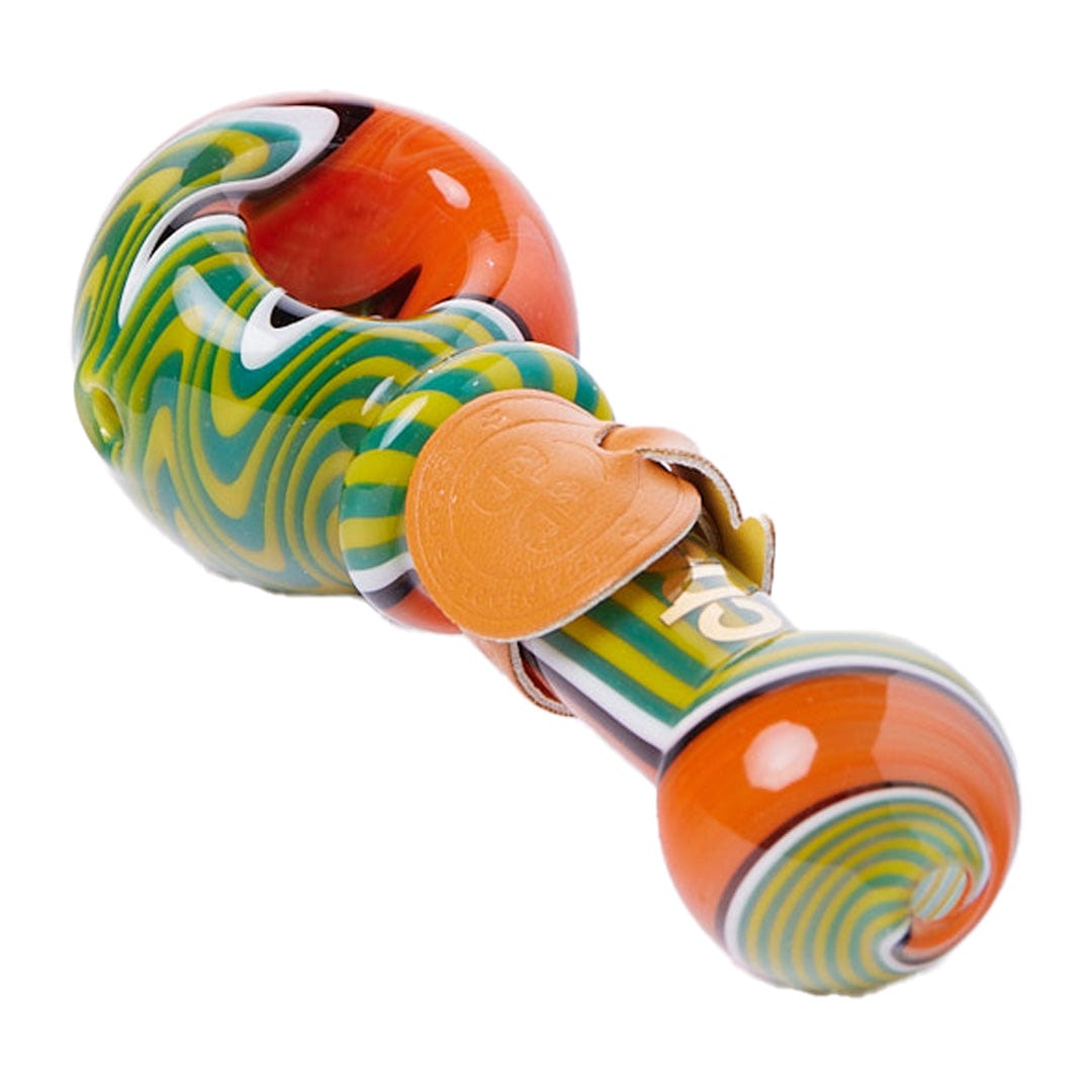 Cheech Glass Hand Pipe Green Yellow Red Cheech Glass Wig Wag Bowl