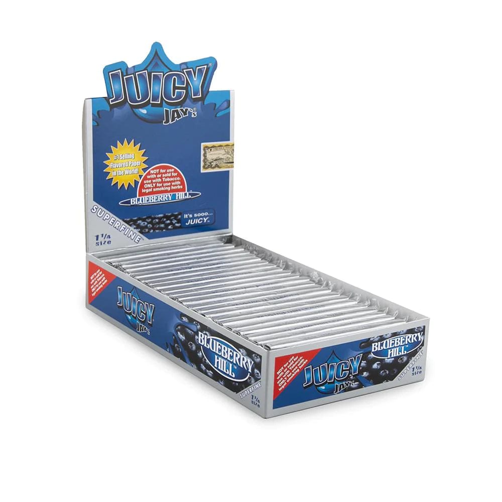 Juicy Jay Rolling Paper Blueberry / Box of 24 Super Fine Rolling Papers