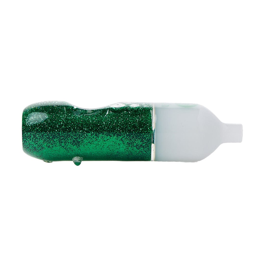 Cheech Glass Hand Pipe Green Cheech Glass 4.5" Glycerin Glitter Pipe