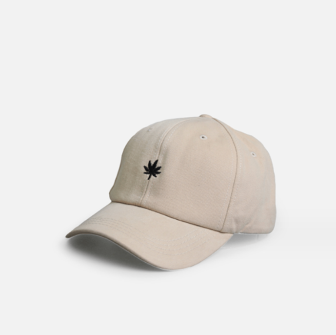 Cloud 8 Smoke Accessory Apparel Beige Cannabis Leaf Adjustable Dad Hat