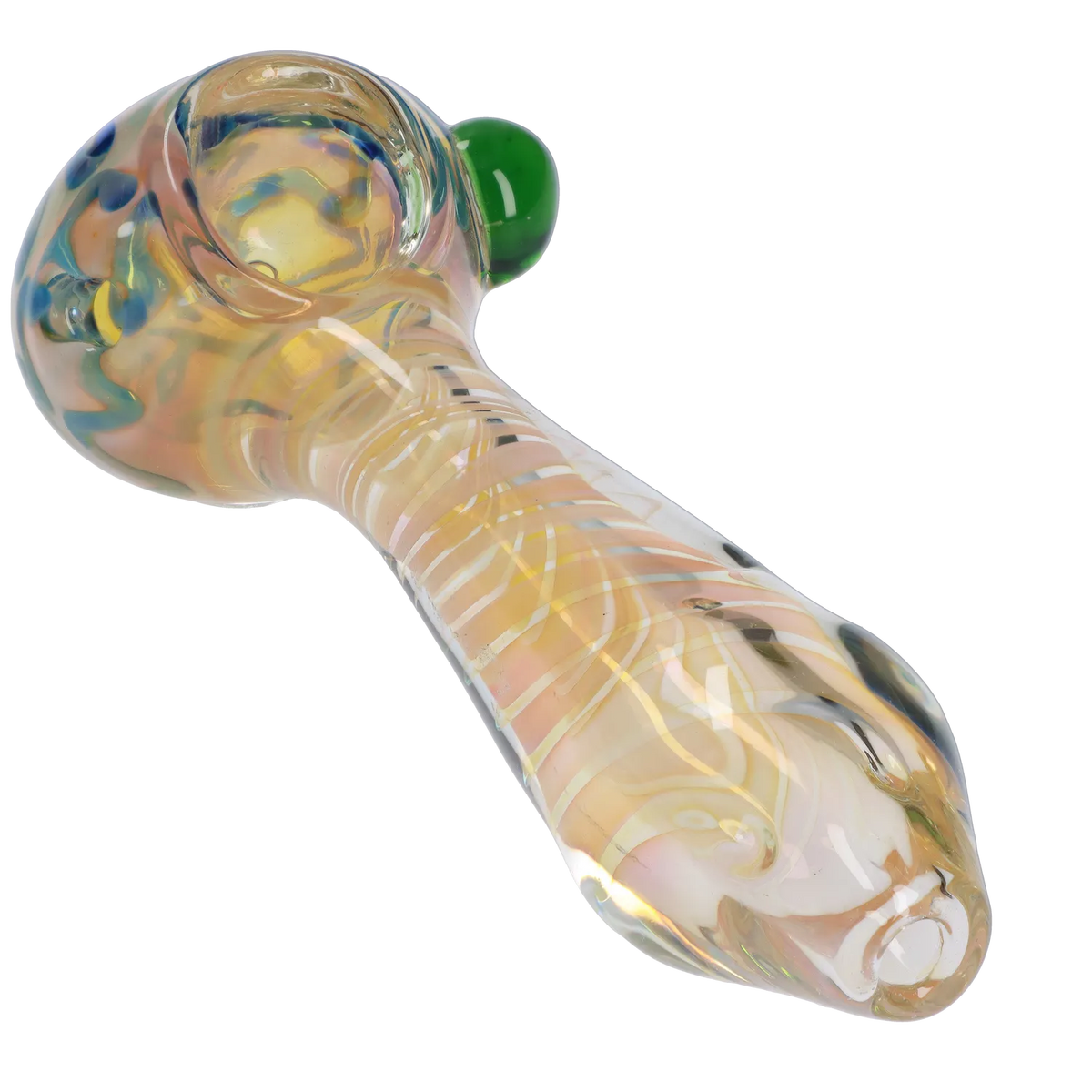 Gold Fume Twisty Spoon Pipe - 5 in.