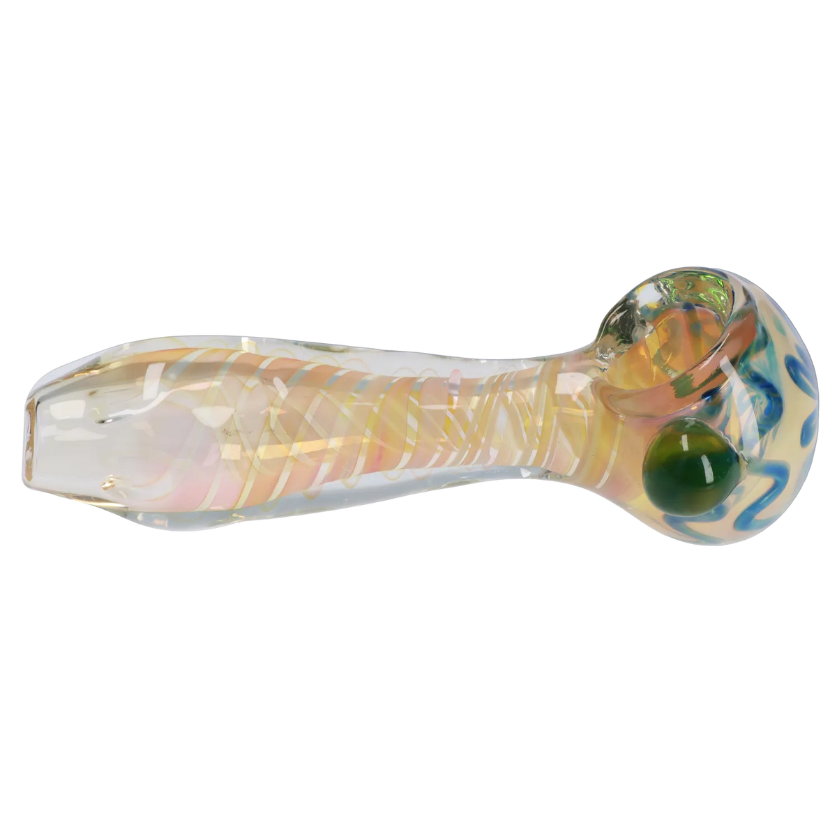 Gold Fume Twisty Spoon Pipe - 5 in.