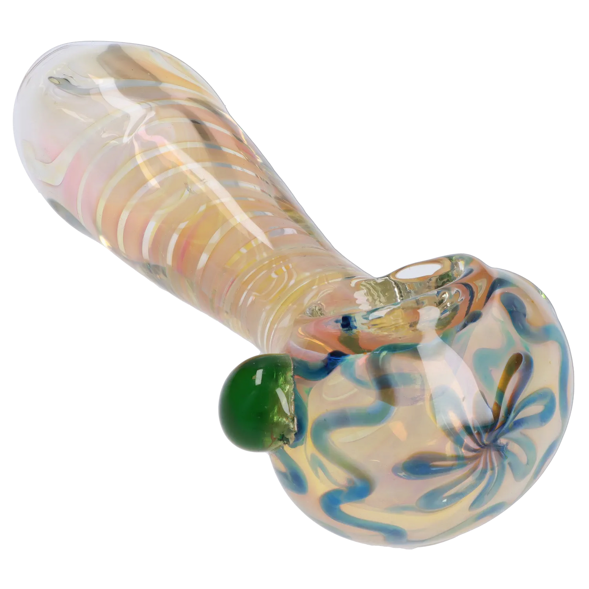 Gold Fume Twisty Spoon Pipe - 5 in.