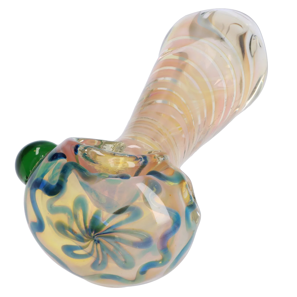 Gold Fume Twisty Spoon Pipe - 5 in.