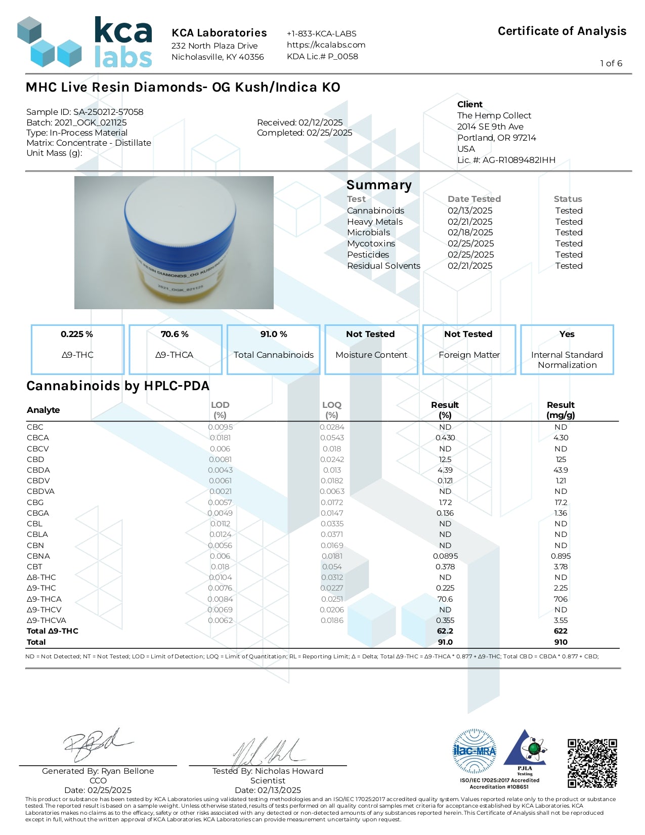 Modern Herb Co Dispensary Grade Live Resin THCA Dabs - 2g