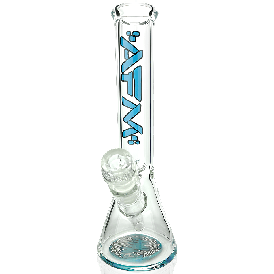 AFM Smoke Bong Ink Blue 10" AFM Glass Rasta Clear Glass Mini Beaker Bong