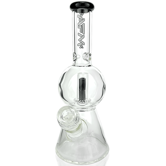 AFM Smoke Bong Black 12" AFM Glass Bubble Globe Glass Beaker Bong