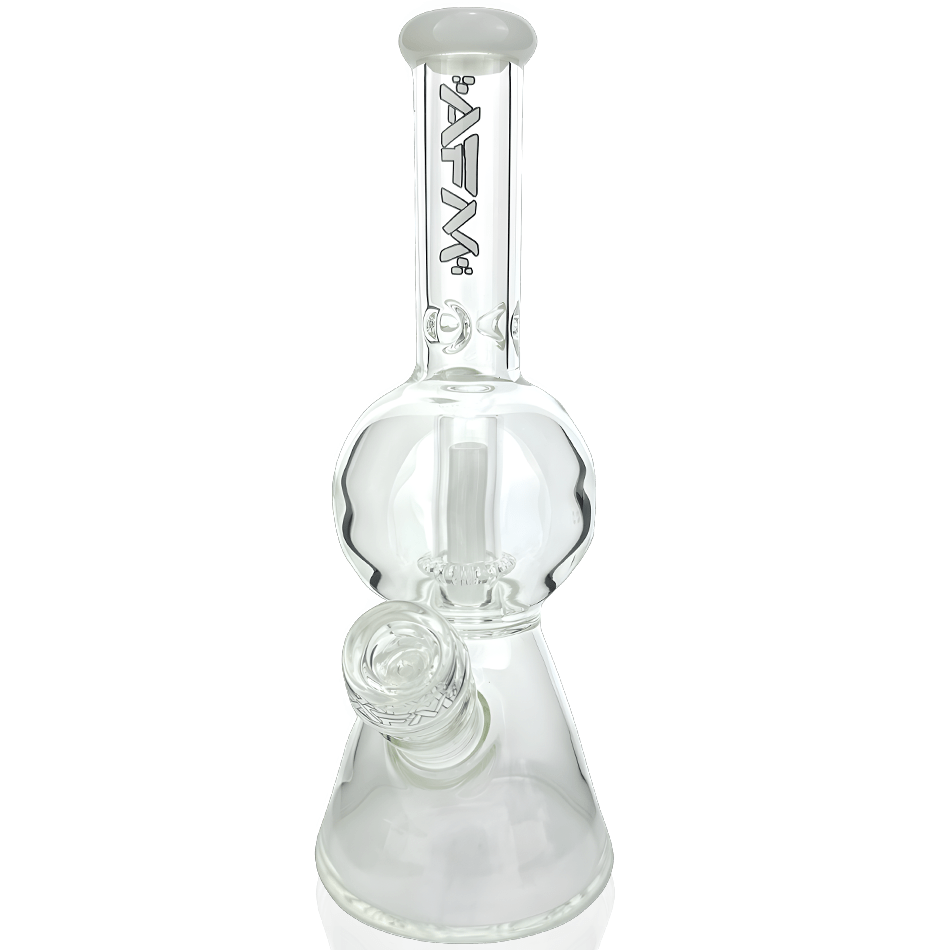 AFM Smoke Bong Ivory 12" AFM Glass Bubble Globe Glass Beaker Bong