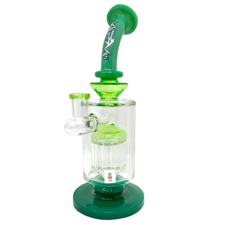 AFM Smoke Dab Rig Forest Green / Lime 9" AFM Flex Double Color Arm Glass Dab Rig