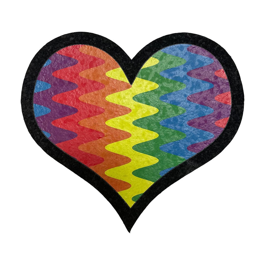 East Coasters Dab Mats Natey Love Rainbow Wig Wag Heart 8" Dab Mats