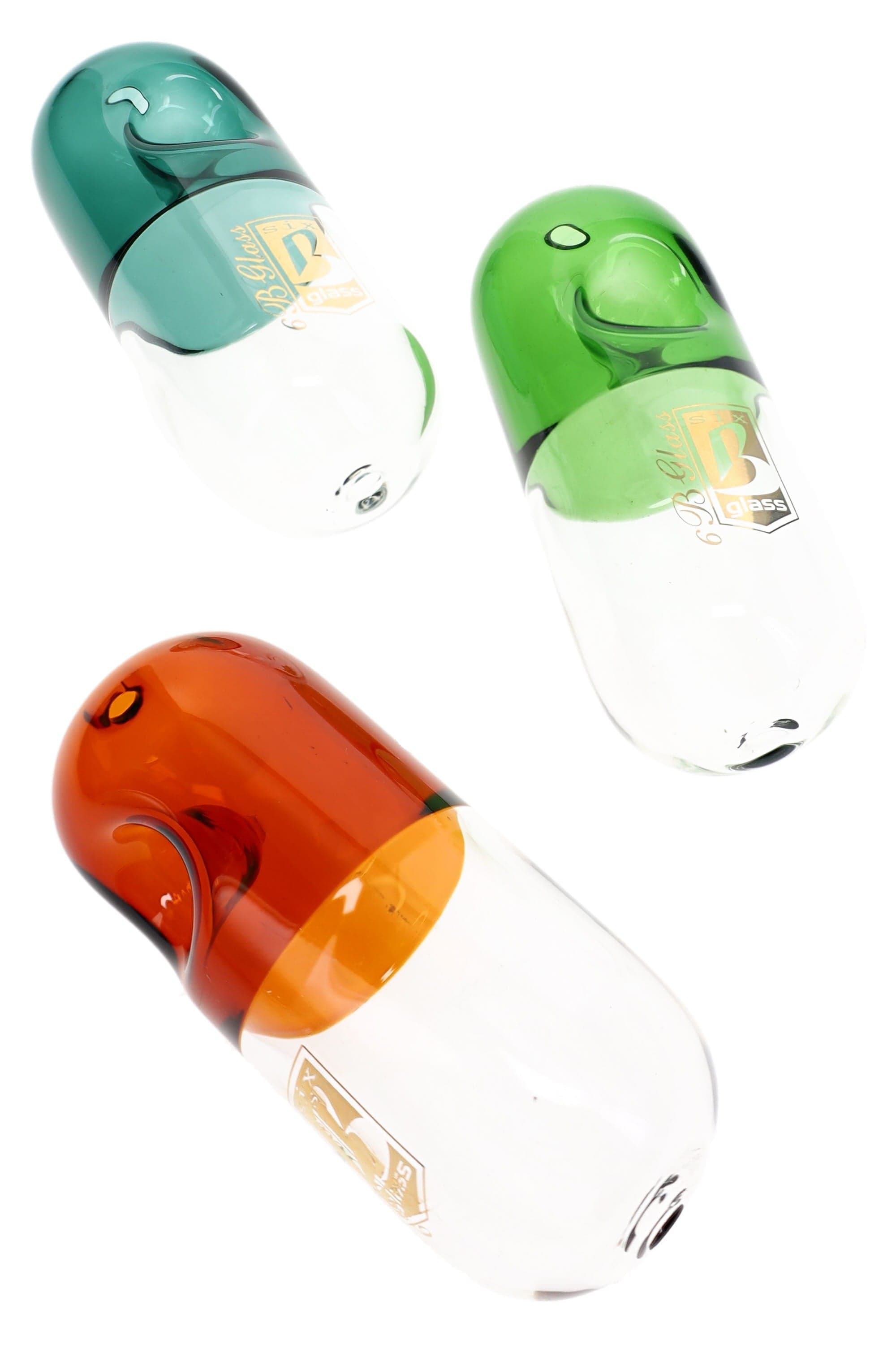 6B Glass Pill Steamroller Pipe – 5″ – Assorted Colors