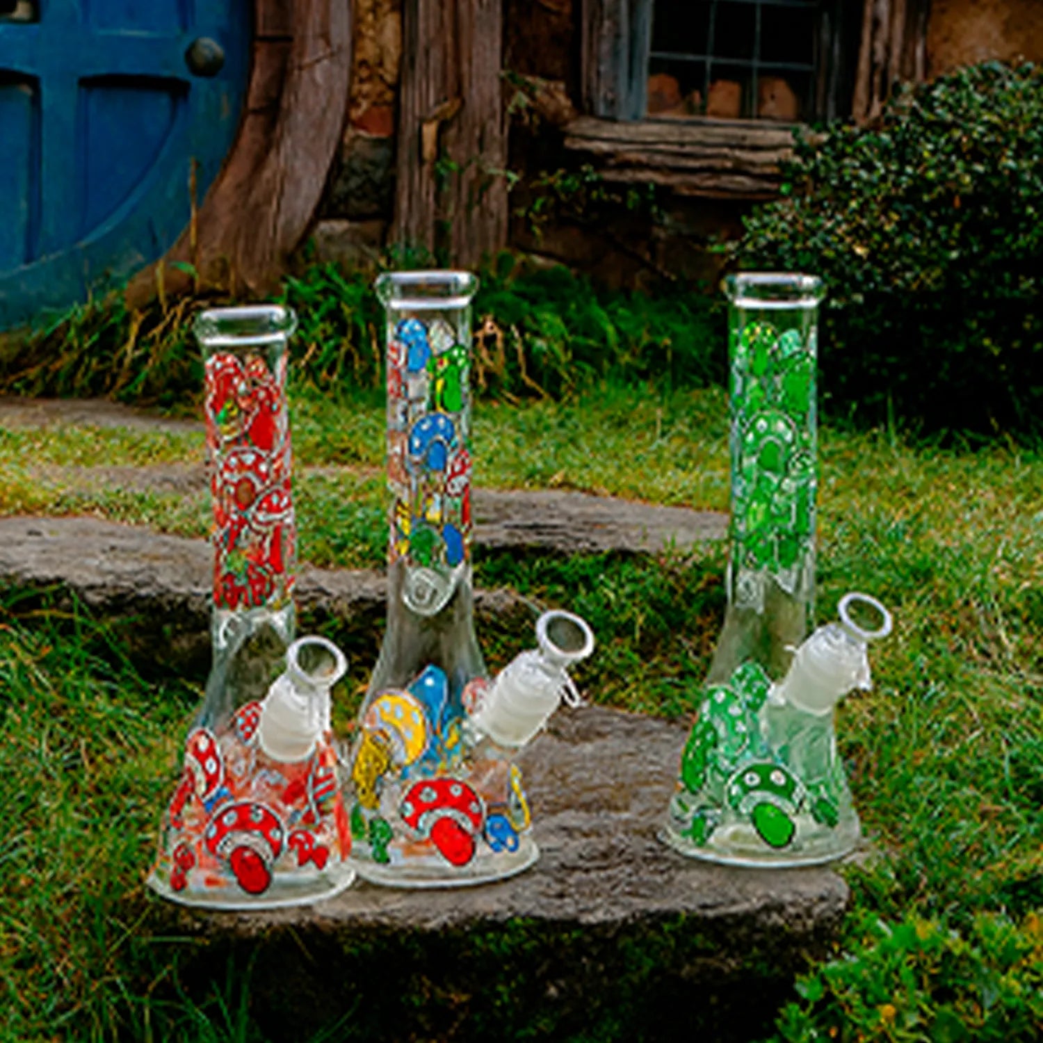 Glow Mushroom 10" Beaker Bong