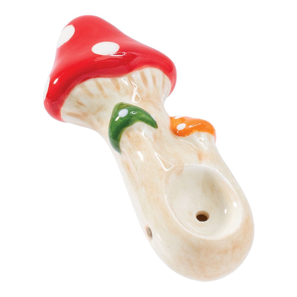 Wacky Bowlz Hand Pipe 4" Tri Mushroom Ceramic Pipe