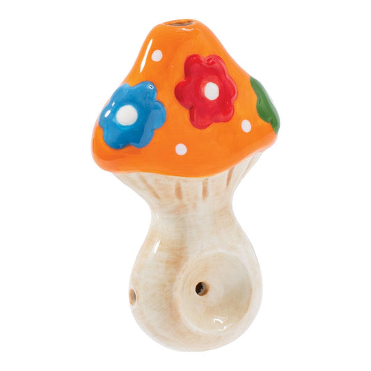 Wacky Bowlz Hand Pipe Flower Mushroom Ceramic Pipe