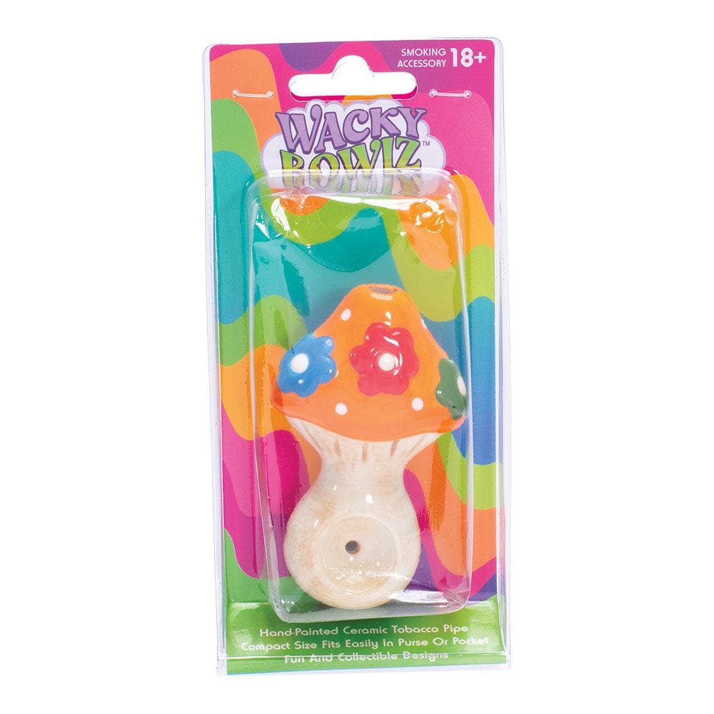 Wacky Bowlz Hand Pipe Flower Mushroom Ceramic Pipe