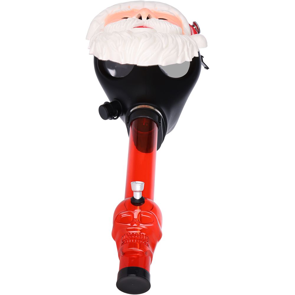 Santa Gas Mask with Acyrlic Water Pipe - 10.25"