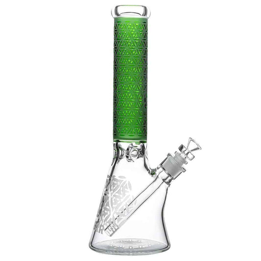 Calibear Bong 14inch-PFT-GR DEEP SANDBLASTED BEAKER