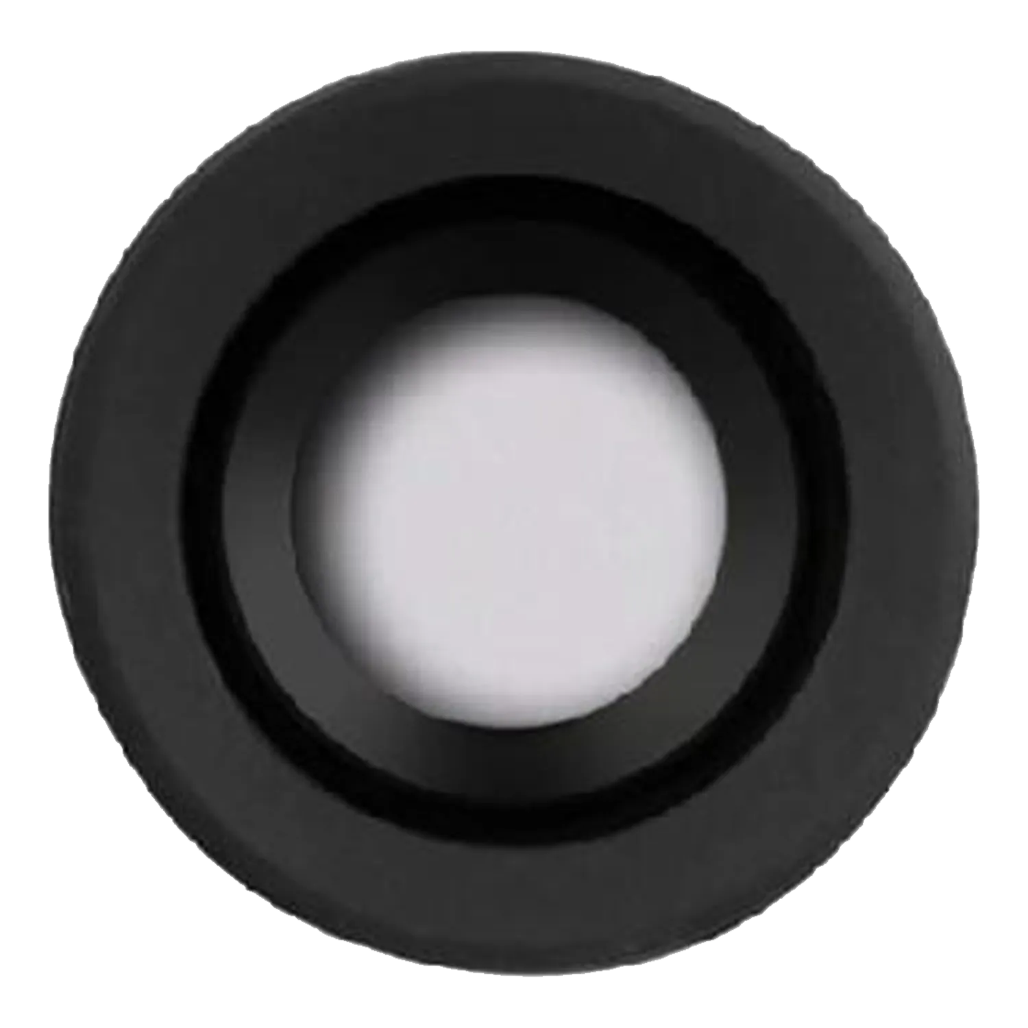 Top-down close-up of a black circular Pulsar Rok Dry Herb Chamber - 5 Pack showing concentric rims and a central white cavity.