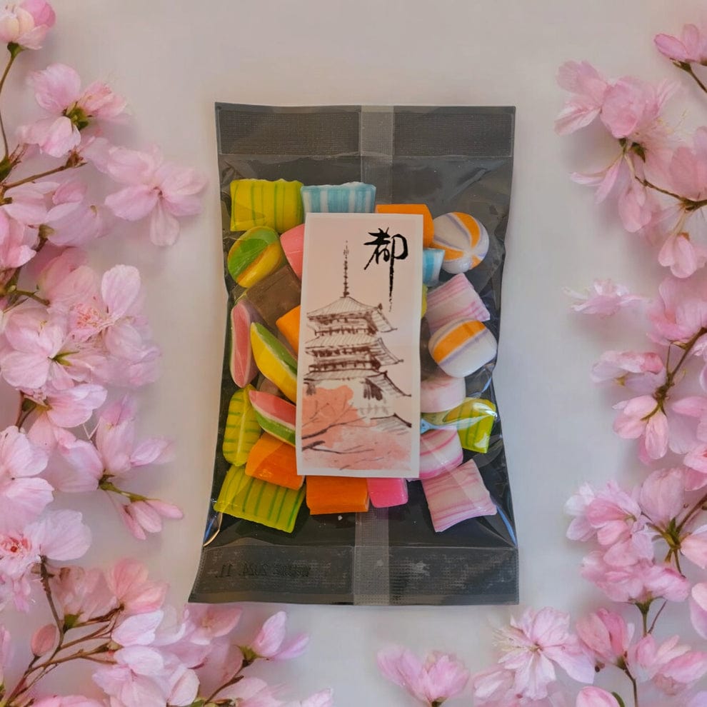 Taiki Snacks Traditional Japanese Hard Rock Sugar Candy w/ Floral Designs