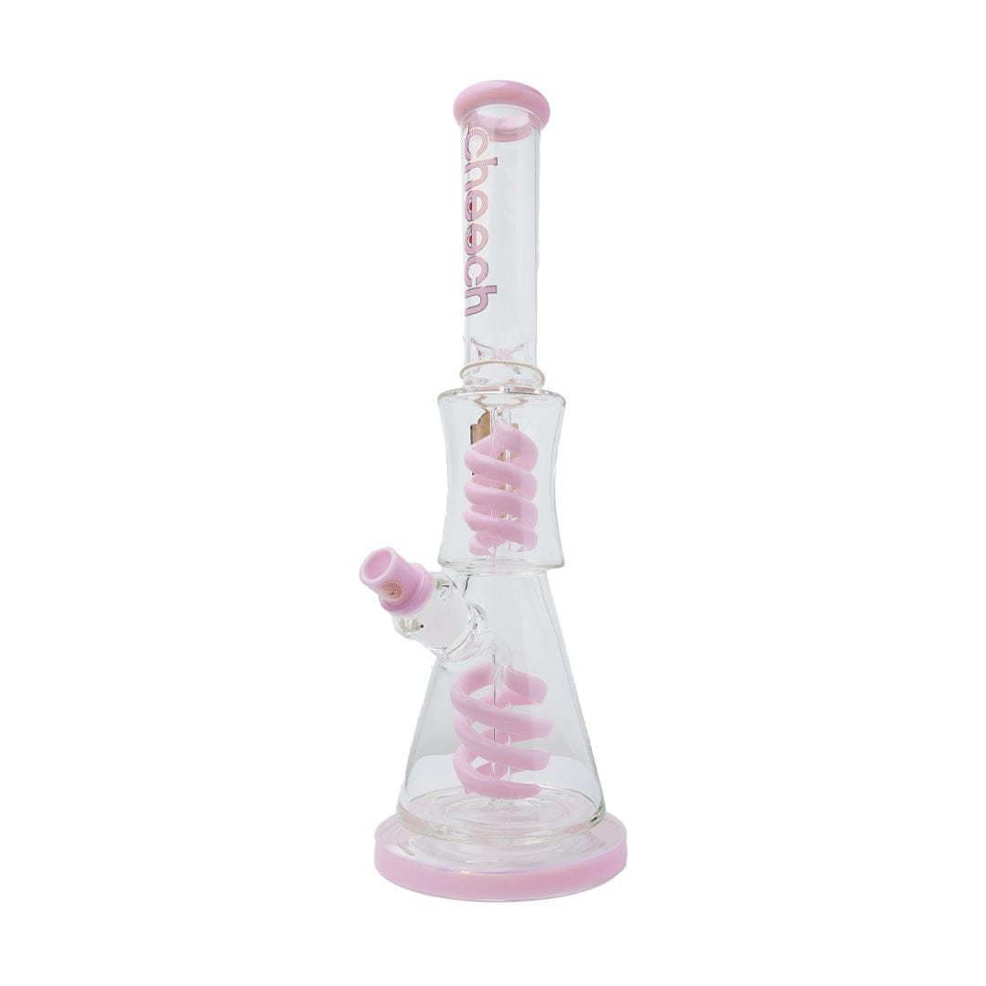 Cheech Glass Bong Pink 17" Swirl Spin Up Down Water Pipe